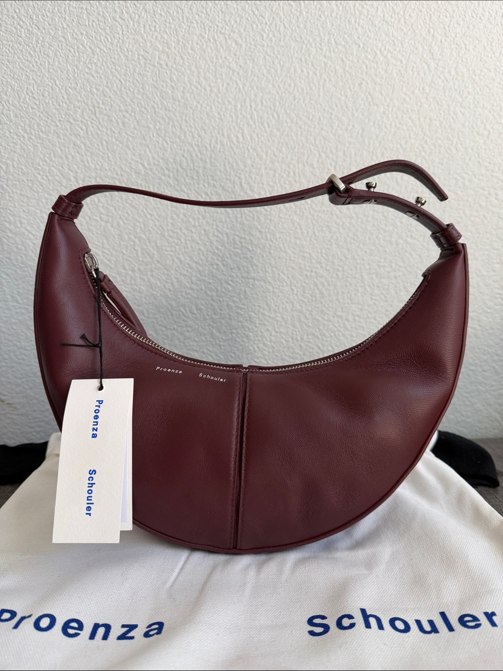 Brand New Proenza Schouler Small Slide Leather Hobo Bag – Burgundy NWT - Picture 1 of 9